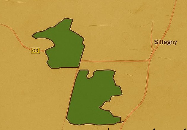 Carte des massifs des Six-Cantons à Sillegny